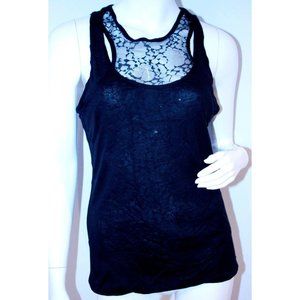 ROBERT RODRIGUEZ Racer Back LACE Bubbled TOP Black ( S )